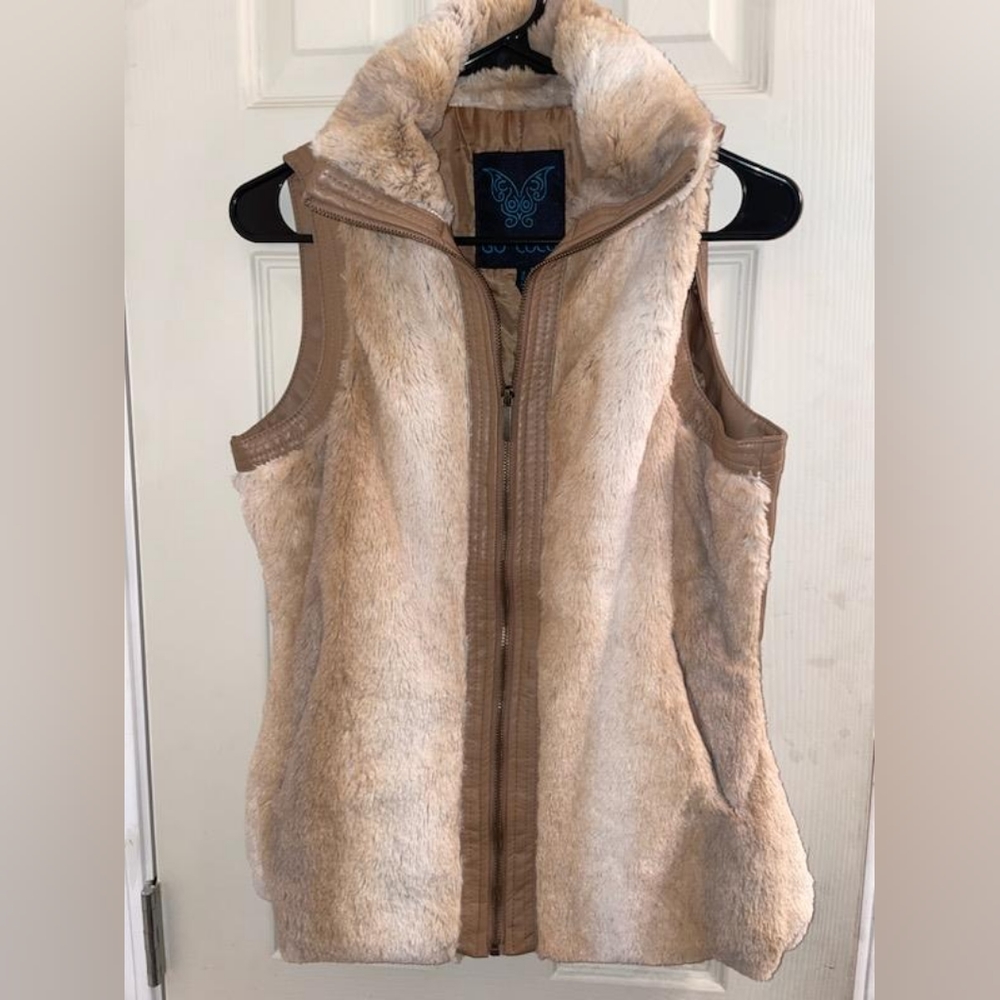 Go Coco Faux Fur Vest Size S